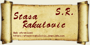 Staša Rakulović vizit kartica